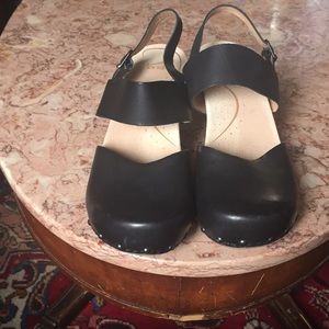Densko black leather clogs brand new size 10 USA